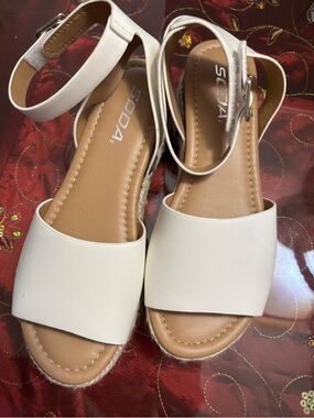 SODA White Women's Ankle-Strap Open-Toe Sandals